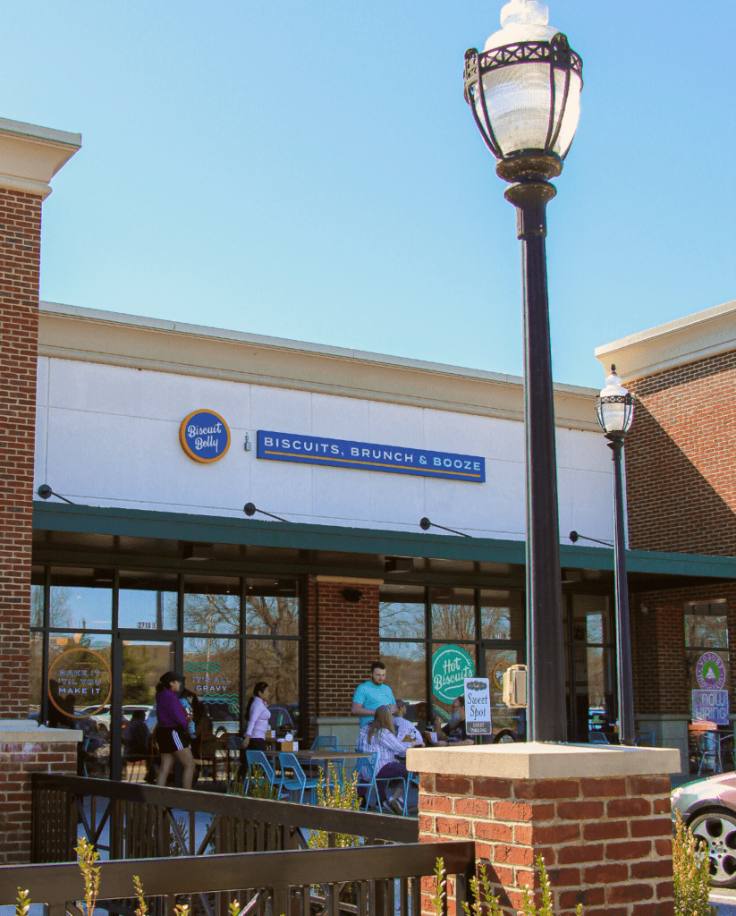 The exterior store front of Biscuit Belly Huntsville AL